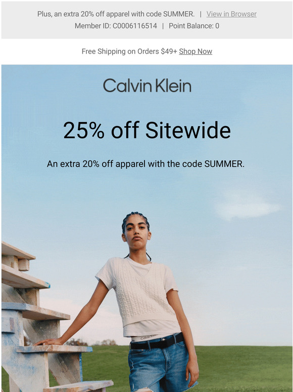 calvin klein 25 off coupon