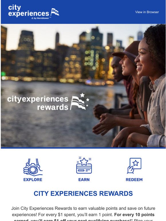Earn and save with City Experiences Rewards!