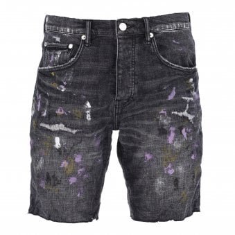 Vintage Black Paint Splatter Denim Shorts