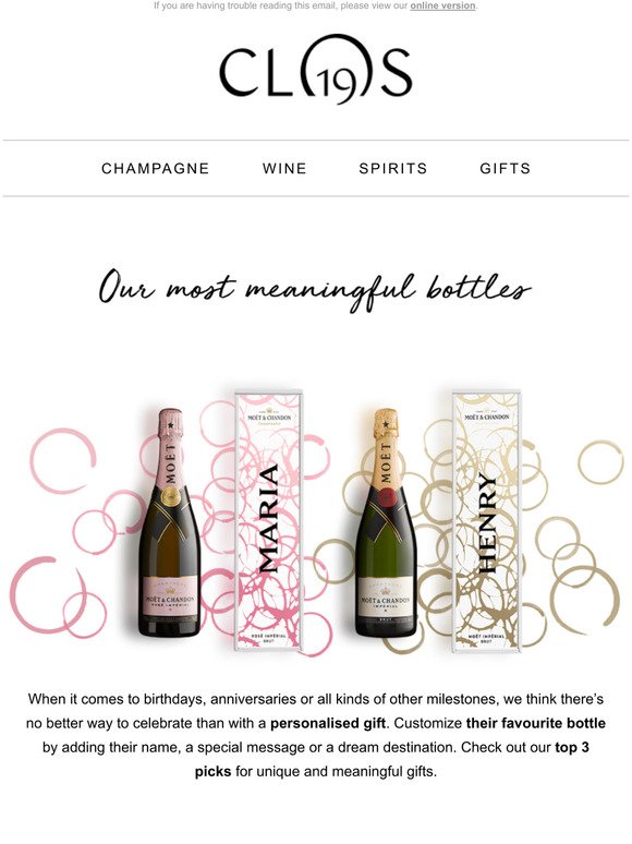 Discover personalised champagne and more