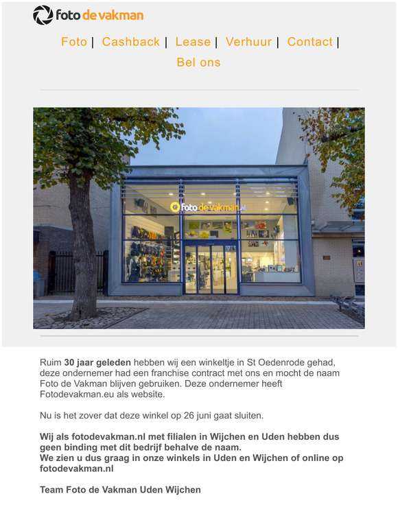 Persbericht Foto de vakman Uden Wijchen