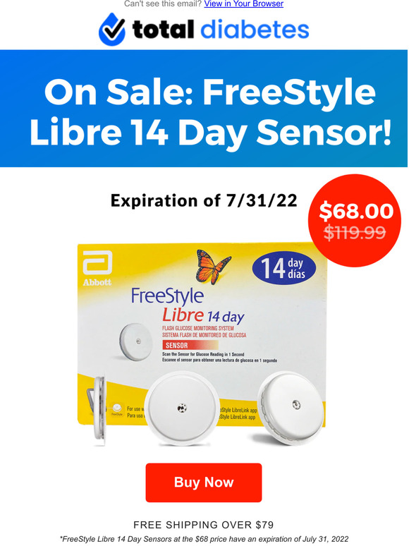 Total Diabetes Supply FreeStyle Libre 14 Day Sensors Now 68! Milled