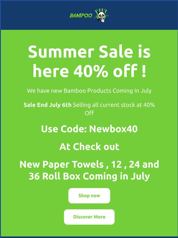 40% Off  New Product Coming , Shop Now and  get 40% Off Until July 6th