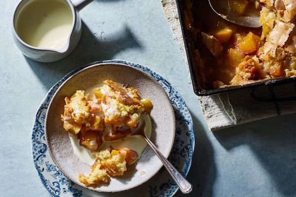 A Genius Peach Cobbler With a So-Wrong-It’s-Right Hot Sugar Crust