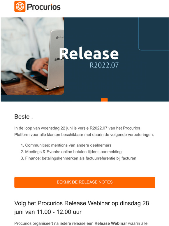 Online betalen voor bijeenkomsten en meer in release 2022.07