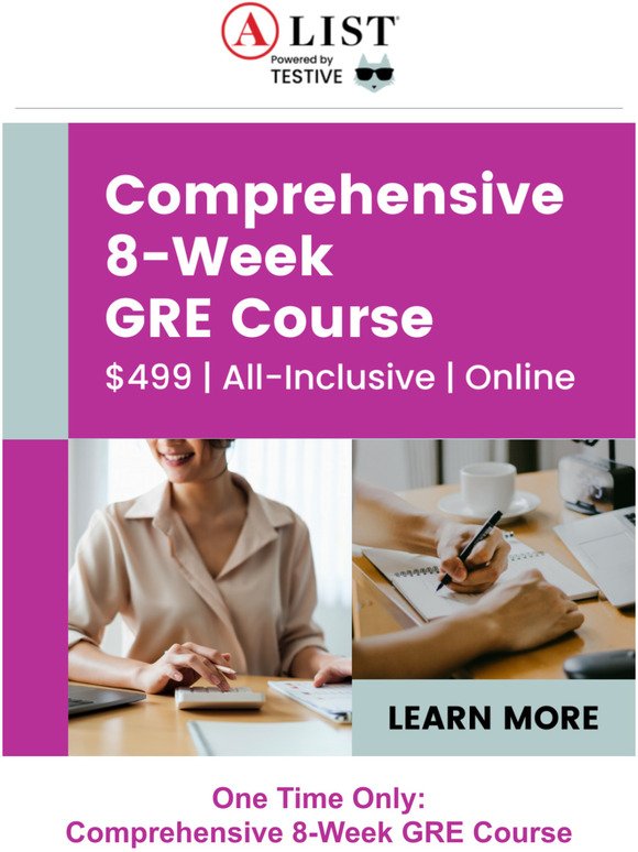 June Newsletter: 8-week GRE course, Fourth of July promo, and more