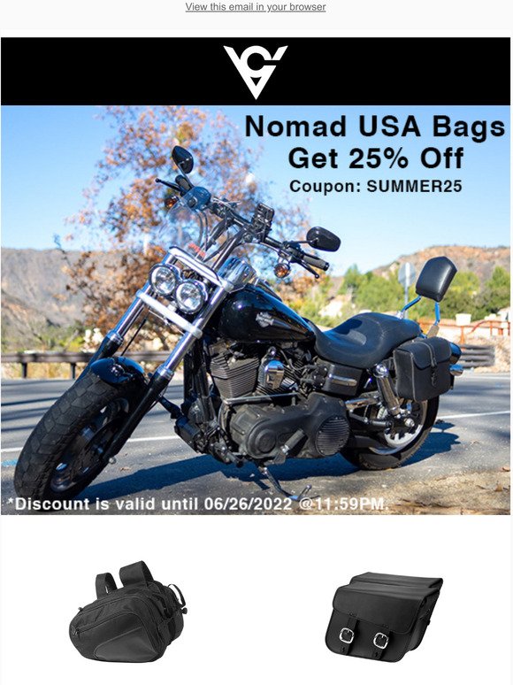 Nomad USA Motorcycle Luggage - Get 25% Off