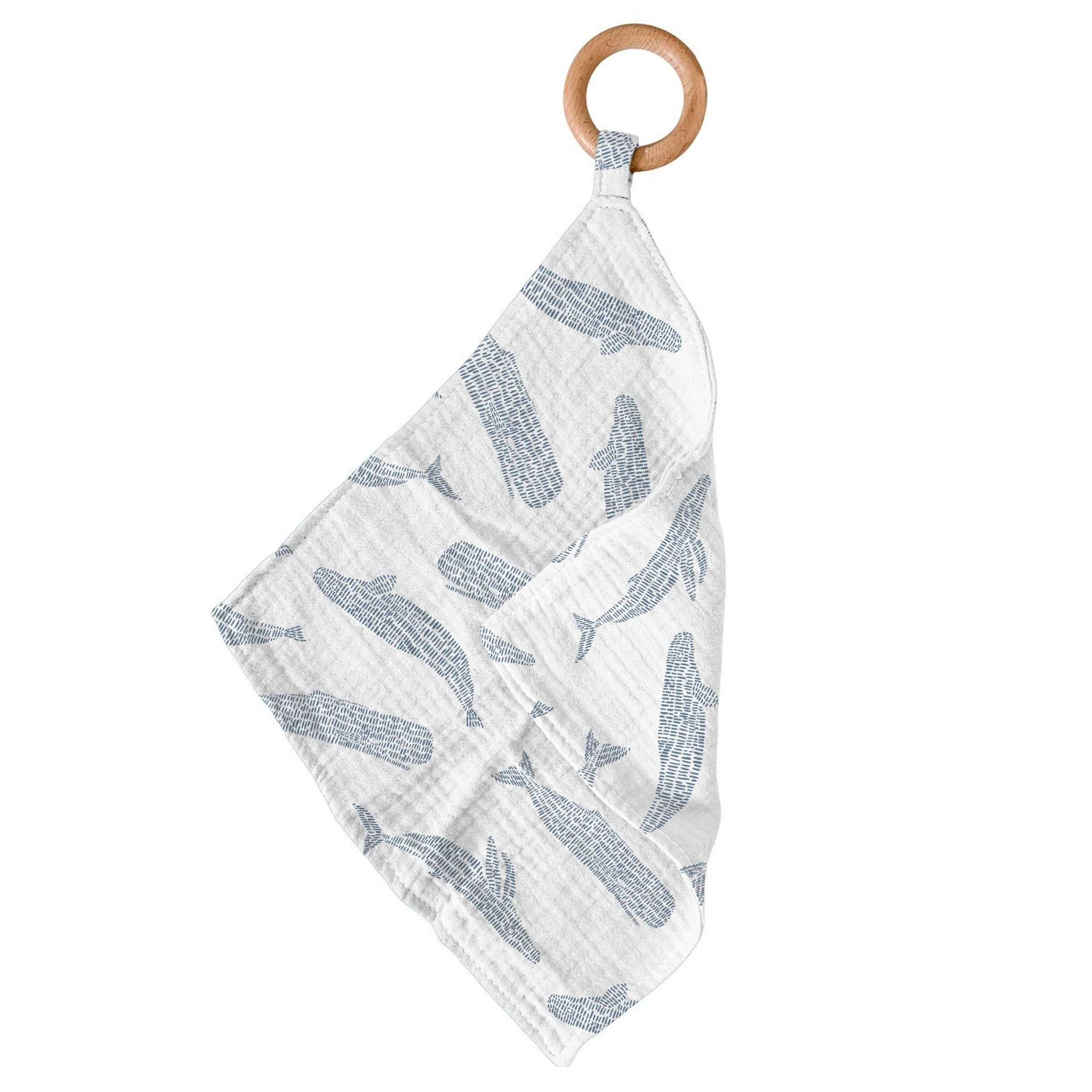 Image of Blue Shadow Whales Bamboo Newcastle Teether
