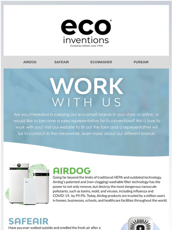Want to carry our eco-smart brands?