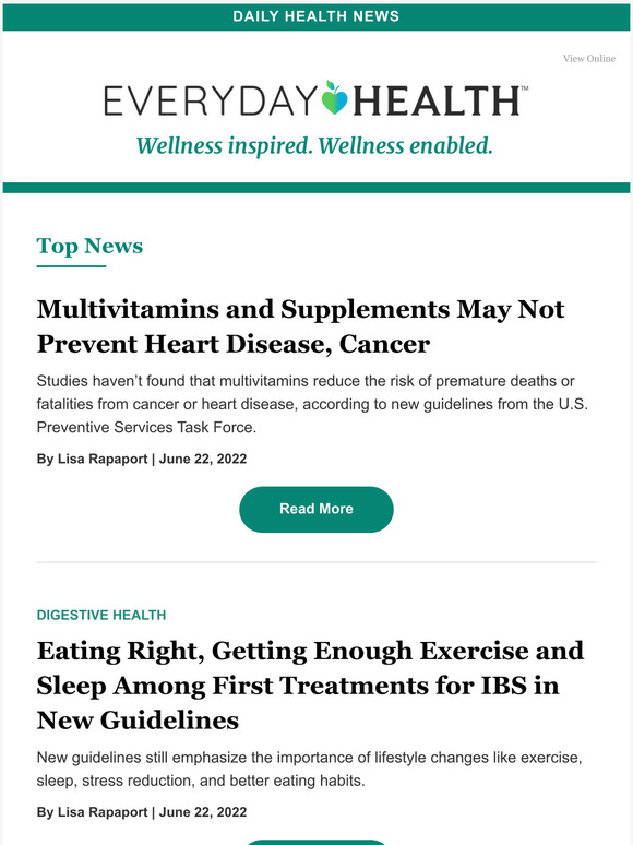Top News Multivitamins and Supplements May Not Prevent