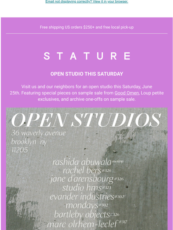 Open Studio Sale in Brooklyn this Saturday!