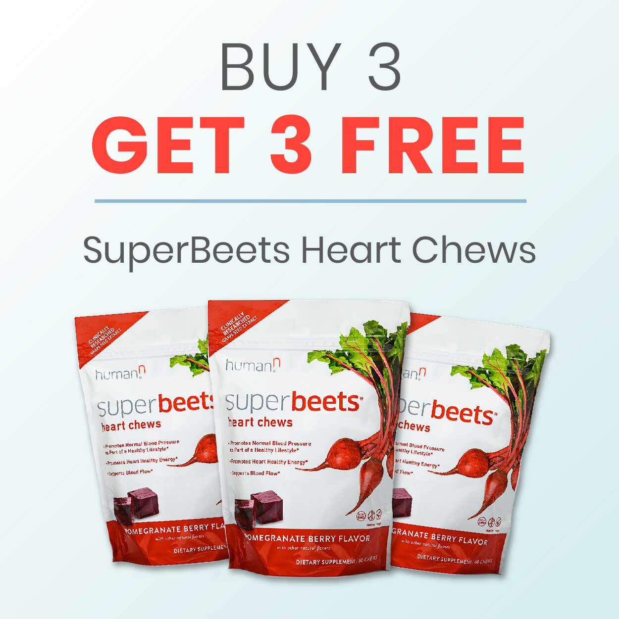Buy 3 Get 3 FREE - SuperBeets Heart Chews