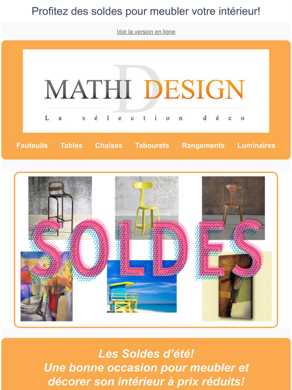 🏖Soldes Mobilier et décoration: des remises jusqu'à -60%🔥
