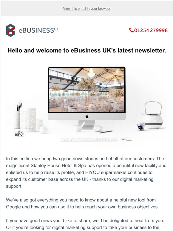 June newsletter: Stanley House opens new wedding facility, HIYOU continues to grow and Google launches a useful new tool
