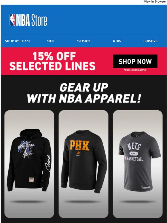 15% Off Mitchell & Ness, Nike & More!