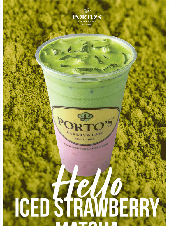 Porto's Bakery Meet Iced Strawberry Matcha Latte🍓 Milled
