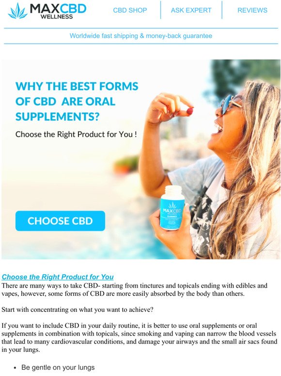 Why the Best Forms  of CBD  are Oral  Supplements?