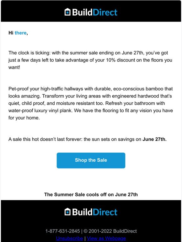 Your chance to save 10% on hundreds of floors is almost gone