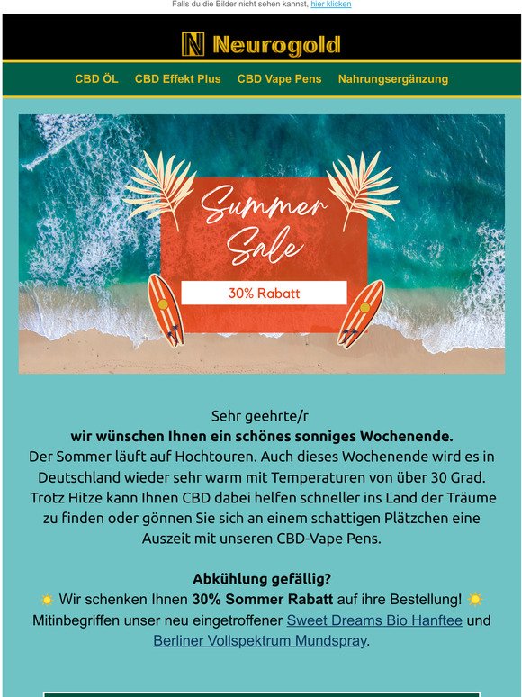 ☀️ Summer Special ☀️ 30% auf alle Neurogold Produkte