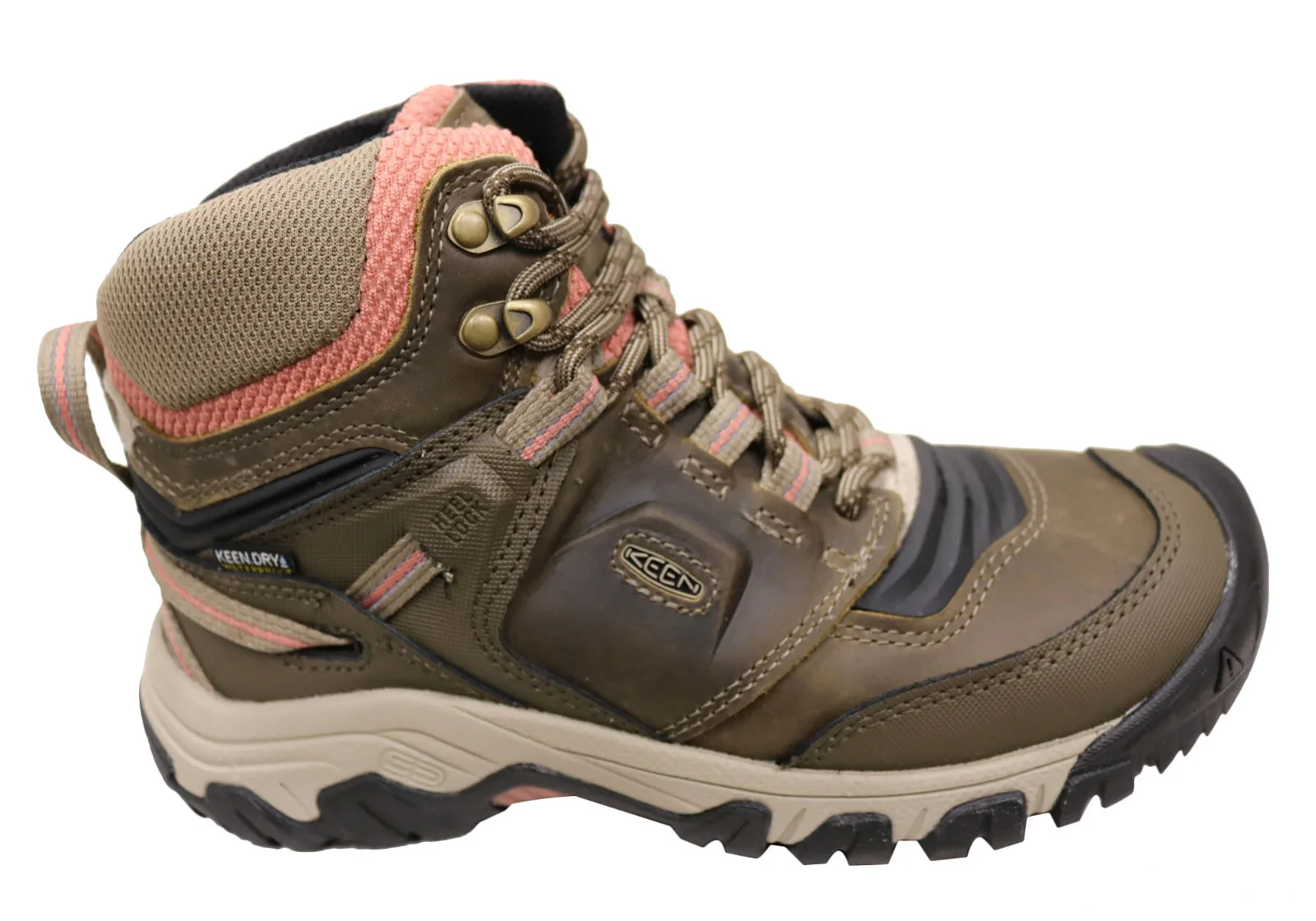Image of Keen Womens Comfortable Leather Ridge Flex Mid Waterproof Hiking Boots
