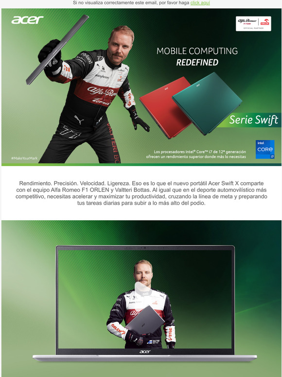Acer Swift | Movilidad redefinida con Alfa Romeo F1 ORLEN