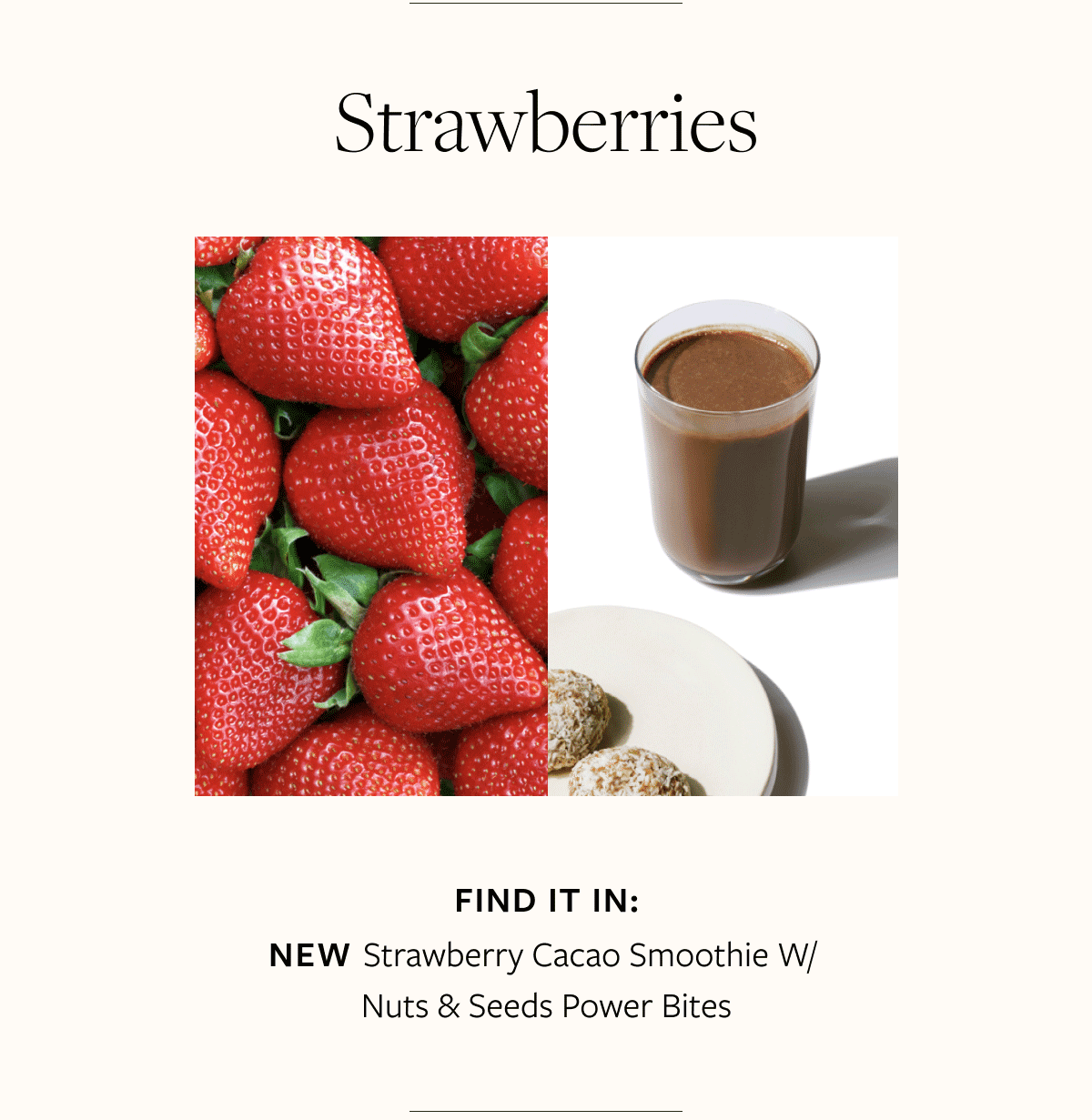 NEW Strawberry Cacao Smoothie w/ Nuts & Seeds Power Bites