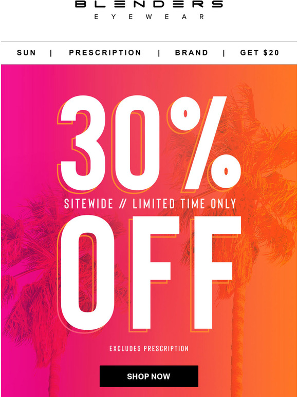 Blenders Eyewear Summer Sale // Save 30 Now! Milled