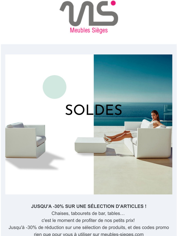 SOLDES : jusqu'à -30% sur une sélection de meubles et des codes promo