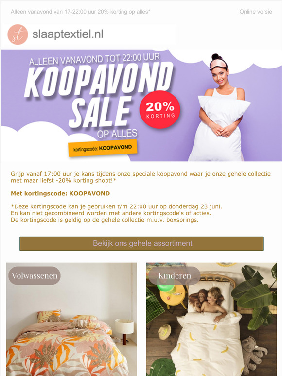 20% korting op alles!*Alleen Vanavond!