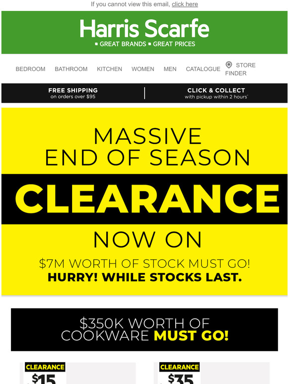 Harris Scarfe —, shop the massive end of season clearance now 1M