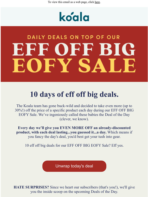 Daily Deals? On top of our EFF OFF BIG EOFY Sale?!