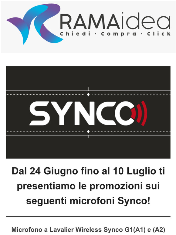 Promozione sui microfoni Synco fino al 10 Luglio! 🌞