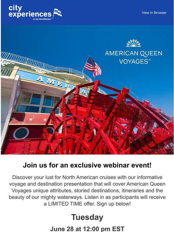 Join Us For An Exclusive American Queen Voyages Webinar