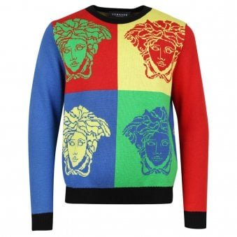 Versace Colour Block Sweatshirt Multi Coloured