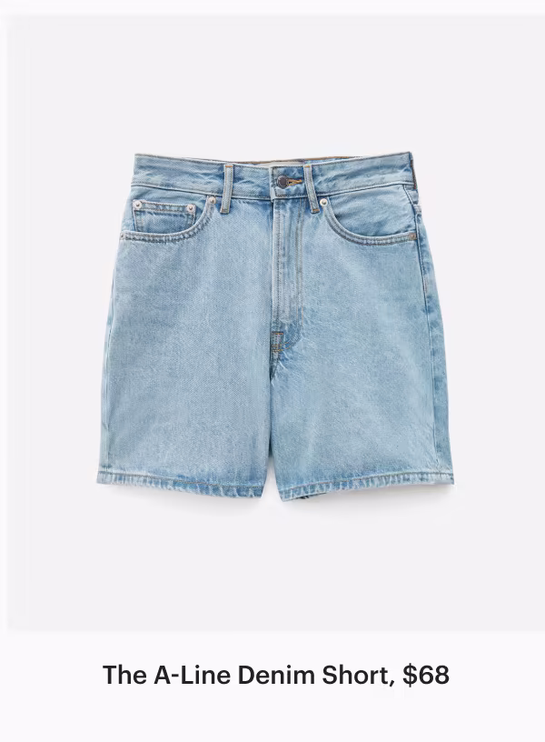 The A-Line Denim Short Powder Blue