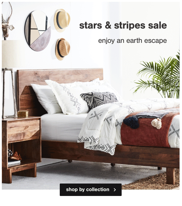 stars & stripes sale| enjoy an earth escape| shop by collection  >
