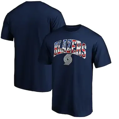 Men's Fanatics Branded Navy Portland Trail Blazers Banner Wave Premium T-Shirt