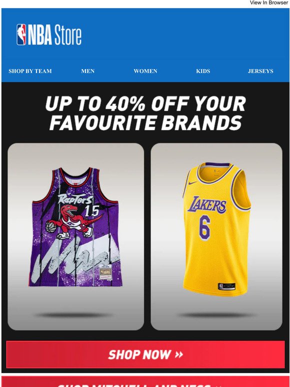 Save Up To 40% Off Top NBA Brands!