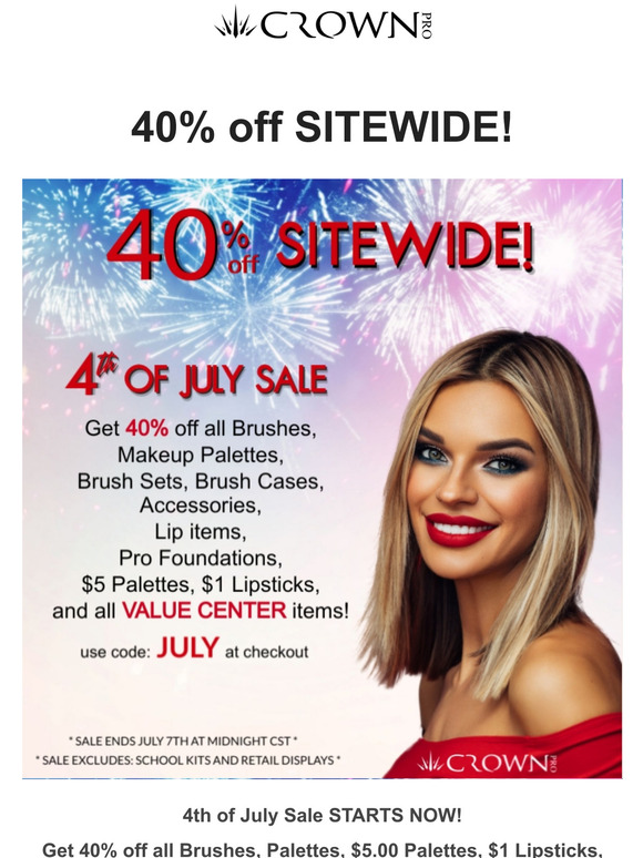 40% off SITEWIDE, including Value Center!