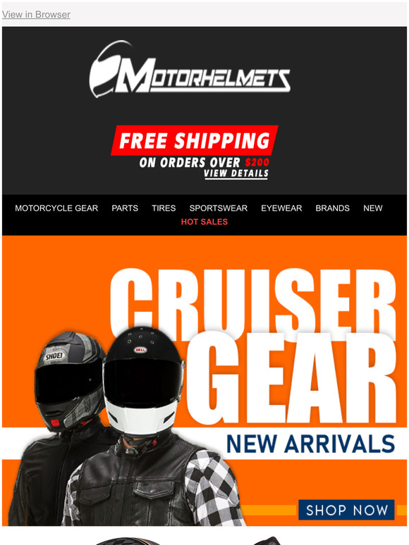 Cruiser Gear New Arrivals from LS2, HJC, Alpinestars & More!