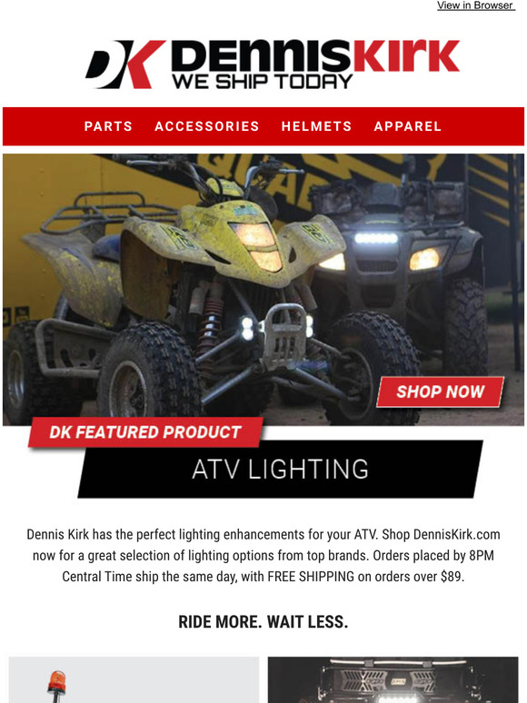Dennis Kirk ATV lighting upgrades from DK Milled