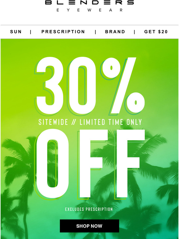 Blenders Eyewear 30 OFF Sunglasses Continues Sitewide! // Milled