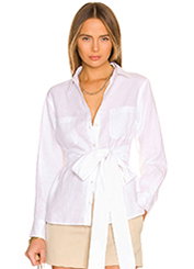 Marissa Webb Brett Linen U-Back Button Down