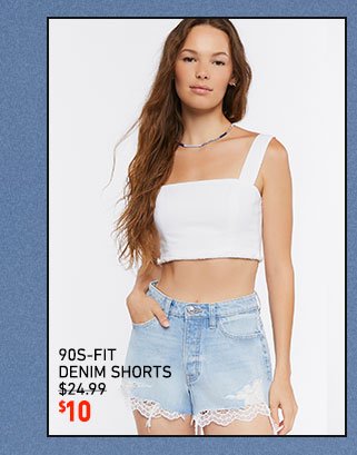90s-Fit Denim Shorts