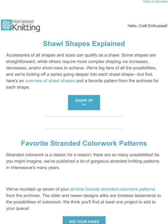 Interweave: Shawl Shapes Explained: Basic and Not-So Basic | Milled