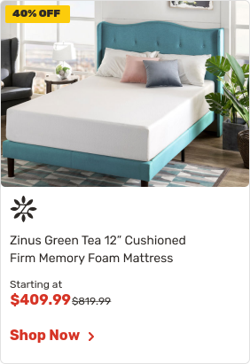 Zinus Green Tea 12 inch Cushioned Firm Memory Foam Mattress
