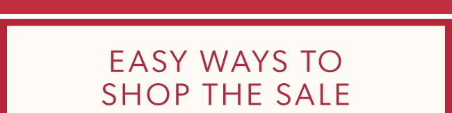Easy ways to shop the sale