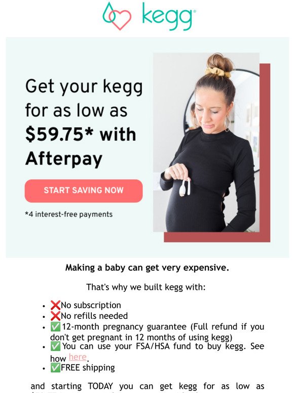 Kegg: Get pregnant on a budget - Black Friday sale