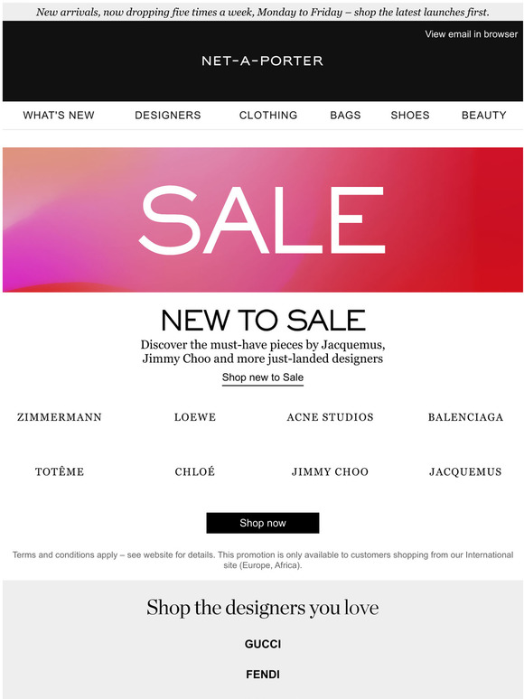 NetAPorter Email Newsletters Shop Sales, Discounts, and Coupon Codes