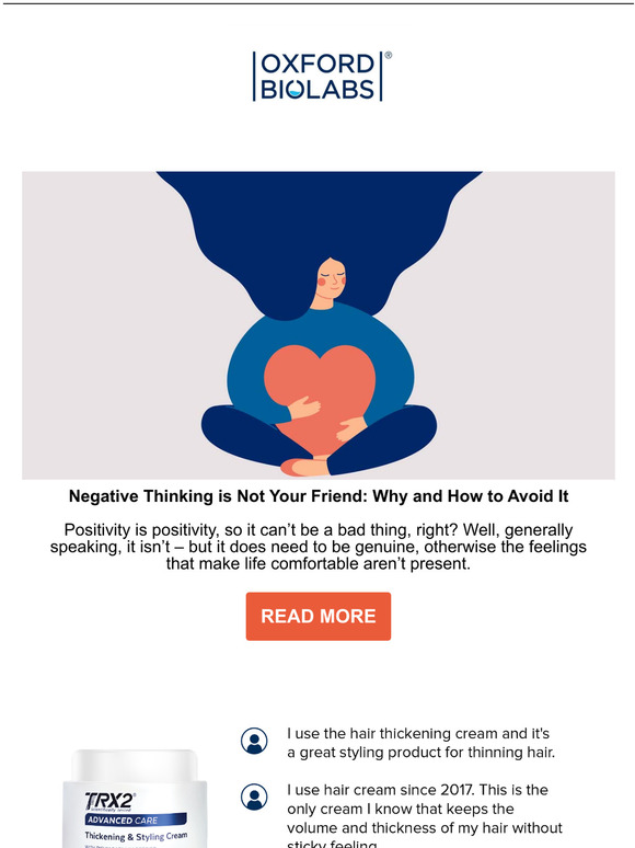 Negative thinking is not your friend - Oxford Biolabs updates